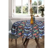 Скатерть круглая тканевая JOYARTY на стол с рисунком Морская братва 150х150 см rtcf01_109555_150x150