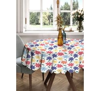Скатерть круглая тканевая JOYARTY на стол с рисунком Цветочная поляна 150х150 см rtcf01_423258_150x150