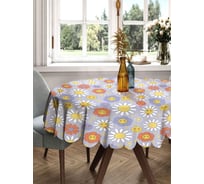 Скатерть круглая тканевая JOYARTY на стол с рисунком Влюбленные цветы 150х150 см rtcf01_423884_150x150