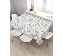Прямоугольная скатерть из сатена JoyArty Тонна скрепок tc_29883_120x145