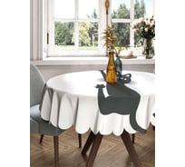 Скатерть круглая тканевая JOYARTY на стол с рисунком Шкодный кот 150х150 см rtcf01_424998_150x150