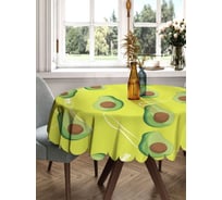 Скатерть круглая тканевая JOYARTY на стол с рисунком Авокадо вечеринка 150х150 см rtcf01_199349_150x150