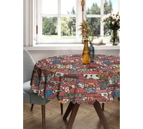 Скатерть круглая тканевая JOYARTY на стол с рисунком Санта Барбара 150х150 см rtcf01_423734_150x150