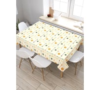 Прямоугольная скатерть из сатена JoyArty Точки в квадратиках tc_29763_120x145