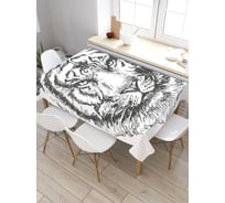 Прямоугольная скатерть из сатена JoyArty Тигриный взгляд tc_29743_120x145
