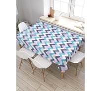 Прямоугольная скатерть из сатена JoyArty Трехцветные волны tc_29853_120x145