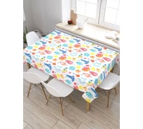 Скатерть прямоугольная тканевая JOYARTY на стол с рисунком Ёлочные украшения 145х180 см tc_427902_180x145