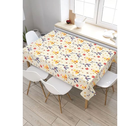 Скатерть прямоугольная тканевая JOYARTY на стол с рисунком Праздничный лис 120х145 см tc_427891_120x145 1
