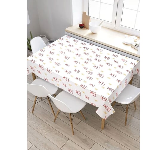 Скатерть прямоугольная тканевая JOYARTY на стол с рисунком Много подарков 145х180 см tc_427860_180x145 1