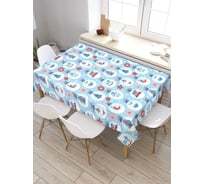 Скатерть прямоугольная тканевая JOYARTY на стол с рисунком Новогодние шары 120х145 см tc_427887_120x145