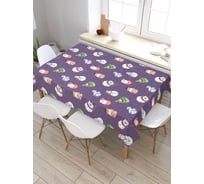 Скатерть прямоугольная тканевая JOYARTY на стол с рисунком Игрушки на ёлку 145х180 см tc_427890_180x145