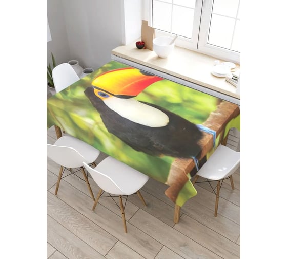 Прямоугольная скатерть из сатена JoyArty Токо тукан tc_29311_120x145 1