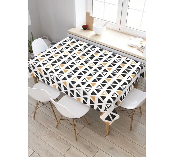 Прямоугольная скатерть из сатена JoyArty Треугольная геометрия tc_33023_120x145 1