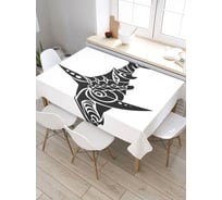 Прямоугольная скатерть из сатена JoyArty Узорная акула tc_33049_120x145