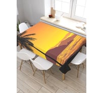 Прямоугольная скатерть из сатена JoyArty Тропический закат tc_29251_120x145