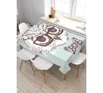 Прямоугольная скатерть из сатена JoyArty Умный филин tc_32511_120x145