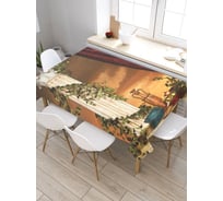 Скатерть JoyArty Цветы у колонны, прямоугольная, из сатена tc_19159_120x145