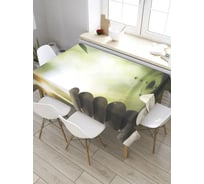 Прямоугольная скатерть из сатена JoyArty Утренний релакс tc_32161_120x145