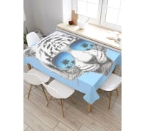 Прямоугольная скатерть из сатена JoyArty Тигр в солнечных очках tc_32459_120x145