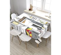 Прямоугольная скатерть из сатена JoyArty Улицы Сингапура tc_32479_120x145