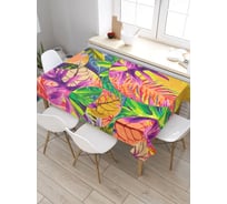 Прямоугольная скатерть из сатена JoyArty Тропический мираж tc_32277_120x145
