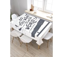 Прямоугольная скатерть из сатена JoyArty Увидеть мир tc_32433_120x145