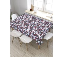 Прямоугольная скатерть из сатена JoyArty Треугольные чешуйки tc_32385_120x145