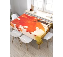 Прямоугольная скатерть из сатена JoyArty Украшение листьями tc_23082_120x145