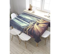 Прямоугольная скатерть из сатена JoyArty Трасса в мегаполис tc_31653_120x145