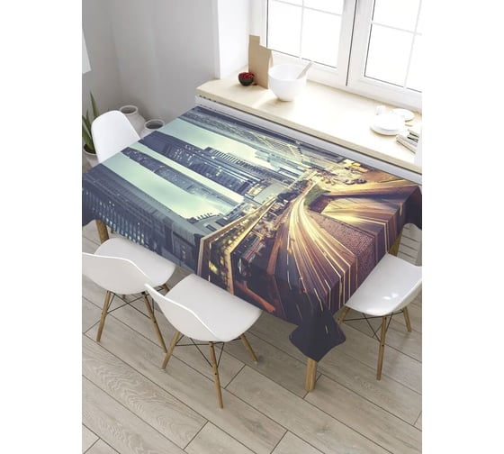 Прямоугольная скатерть из сатена JoyArty Трасса в мегаполис tc_31653_120x145 1
