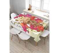 Скатерть JoyArty Череп в цветочном венке, прямоугольная, из сатена tc_9764_120x145