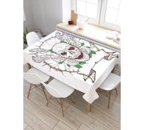 Скатерть JoyArty Череп-страж, прямоугольная, из сатена tc_21372_120x145