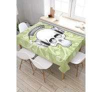 Скатерть JoyArty Череп в наушниках, прямоугольная, из сатена tc_29216_120x145