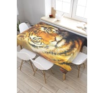 Прямоугольная скатерть из сатена JoyArty Тигриный взгляд tc_38663_120x145
