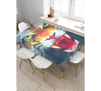 Прямоугольная скатерть из сатена JoyArty Тигриные осколки tc_38653_120x145