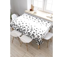 Скатерть JoyArty Черные спирали, прямоугольная, из сатена tc_30454_120x145