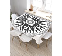 Прямоугольная скатерть из сатена JoyArty Точный компас tc_38946_120x145