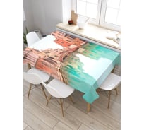 Прямоугольная скатерть из сатена JoyArty Типичная улица Венеции tc_37910_120x145