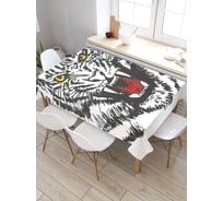 Прямоугольная скатерть из сатена JoyArty Тигриный оскал tc_38666_120x145