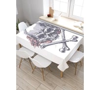 Скатерть JoyArty Череп в розах, прямоугольная, из сатена tc_9759_120x145