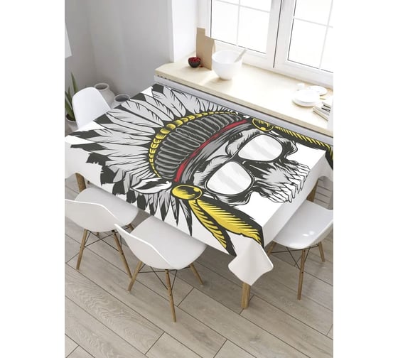 Скатерть JoyArty Череп индейца, прямоугольная, из сатена tc_33082_120x145 1