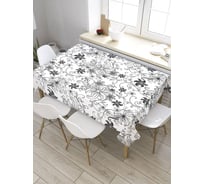 Скатерть JoyArty Черные цветочки, прямоугольная, из сатена tc_31189_120x145
