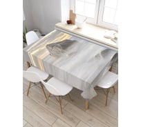 Прямоугольная скатерть из сатена JoyArty Туманный валун tc_4127_120x145