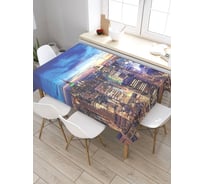 Прямоугольная скатерть из сатена JoyArty Тучи над мегаполисом tc_38547_120x145