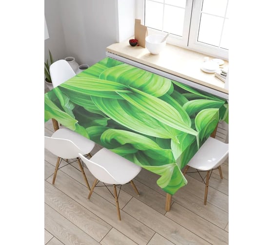 Прямоугольная скатерть из сатена JoyArty Тропический росток tc_38880_120x145 1