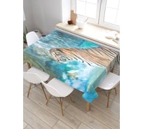 Прямоугольная скатерть из сатена JoyArty Тигр вод водопадом tc_38649_120x145