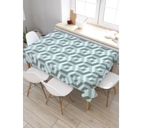 Скатерть JoyArty Чеканка шестиугольников, прямоугольная, из сатена tc_31995_120x145