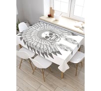 Скатерть JoyArty Череп с перьями, прямоугольная, из сатена tc_29524_120x145