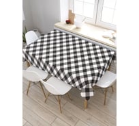 Скатерть JoyArty Черно-белая клетка, прямоугольная, из сатена tc_29255_120x145