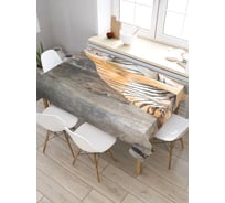 Прямоугольная скатерть из сатена JoyArty Тигр на посту tc_37597_120x145